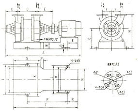 SK型水环式真空泵及汽水分离器安装尺寸图